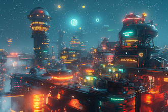 draw a science fiction background concept art