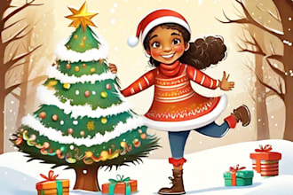 draw african american children story book illustration