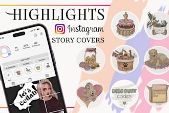 design a unique set of instagram highlight covers for you