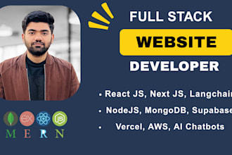 be your full stack web developer, react, node, next js developer