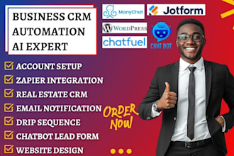 build real estate ai agent wordpress website manychat chatfuel chatbot jotform