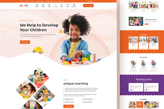 design kindergarten website daycare website preschool website childcare website