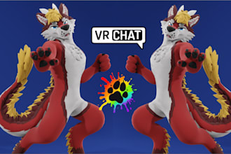 vrchat avatar fursona furry avatar 3d model nsfw for vtuber vrchat animaze