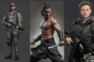 do unreal engine 3d game character model 3d realistic or stylized game character