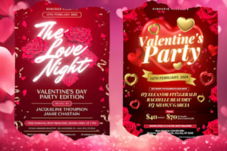 design valentines day flyers, posters and more