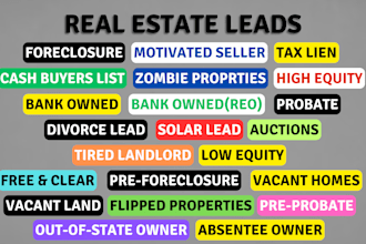 provide cash buyer, divorce, probate, real estate leads