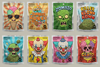 design unique weed pouch label packaging cannabis mylar bag design cbd label