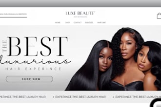 design a profitable hair extension website on shopify or wix