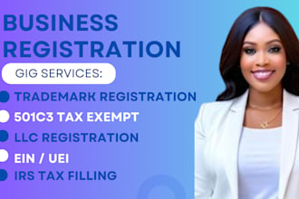 do 501c3 irs tax filling, trademark registration, llc registration, ein