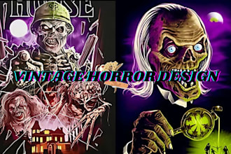 design vintage halloween horror movie poster