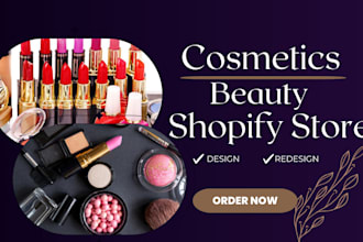 design cosmetics store, beauty shopify store website