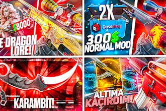 make a fast professional csgo cs2 gaming thumbnail