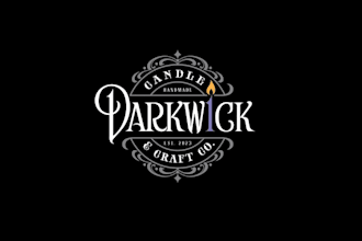 dark wick candle craft co logo design