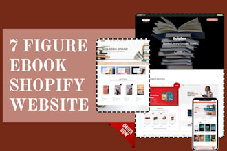 design digital product shopify store ebook website book website book store
