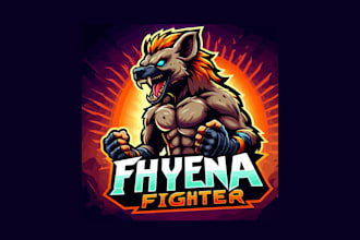 design a hyena fighter esport logo with unlimited revision