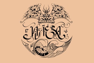 design unique name tattoo logo