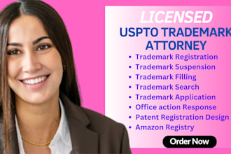 be your trademark attorney, US licensed patent, trademark registration, amazon