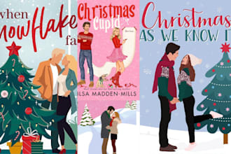 illustrate romance book cover, christmas book cover, halloween book cover, kdp