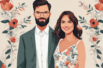 create couples art vector portrait