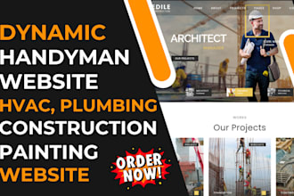 design handyman website, construction plumbing hvac electrician painting website
