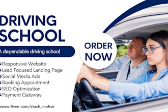 design driving school website driving instructor driving school landing page