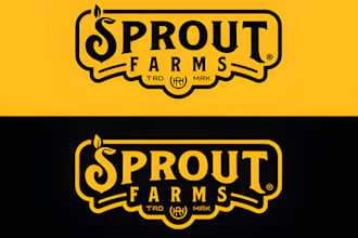 design family farm producing crops logo