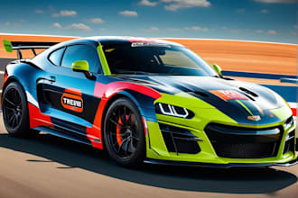 make awesome car wrap design or racing car wrap