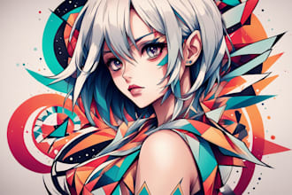 make custom tattoo anime into geometric design for you