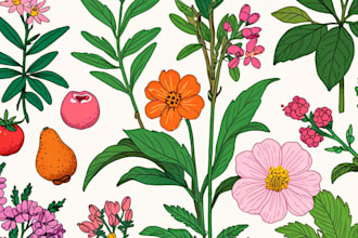 make botanical illustrations of flowers, plants, fruits