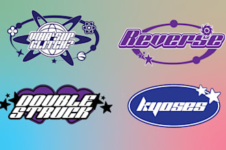 redesign y2k,streetwear and clothing brand logo