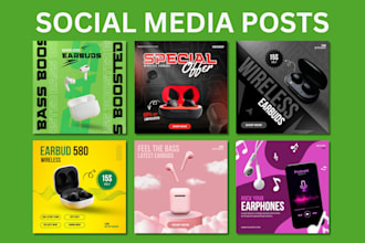 create instagram posts, facebook ads and custom social media post design