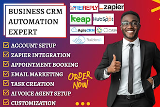 rei reply automation keap form hubspot crm agile builderall close io integration