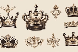 do luxury vintage clothing crown jewelry logo