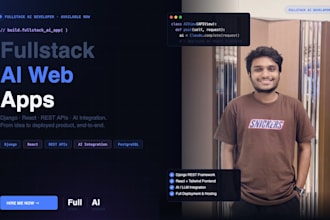 develop fullstack ai web applications with django react and apis