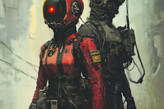 do a sci fi character and sci fi art