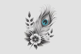 draw custom bali traditional tattoo design for commercial use