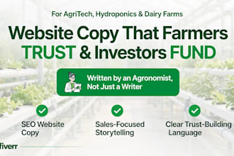 write website copy for agritech farms