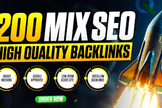 200 high quality mix SEO backlinks