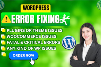 fix wordpress errors, fix wordpress issues, fix bug