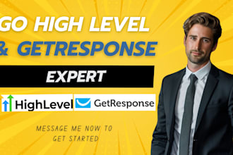design getresponse or gohighlevel squeeze sales landing page for lead generation