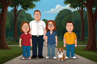 custom you in family guy cartoon portrait
