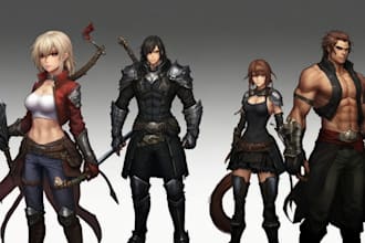 draw card game design, visual novel and game art