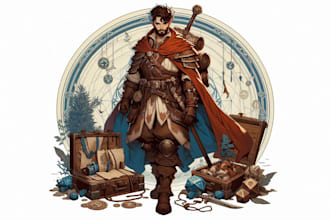 draw 2d game design, 2d character full body illustration