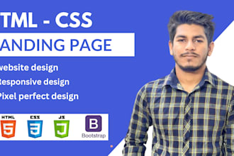 build responsive  html landing page or one page website