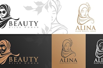 create a modern and elegant hijab logo design 24 hours
