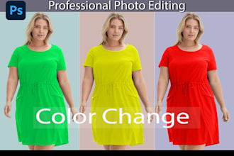 do color change, recolor, color correction, change background and color matching
