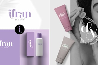 do luxury beauty cosmetics line spa makeup and skincare logo design 24 hours