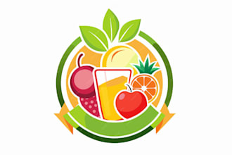 design aesthetics natural fresh fruit logo for you