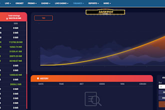 develop sports bet website, bet app, slot, 8 ball pool, blackjack, crash game