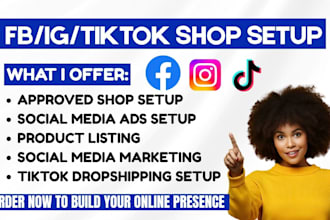 setup facebook shop instagram shop tiktok shop tiktok ads or shop marketing